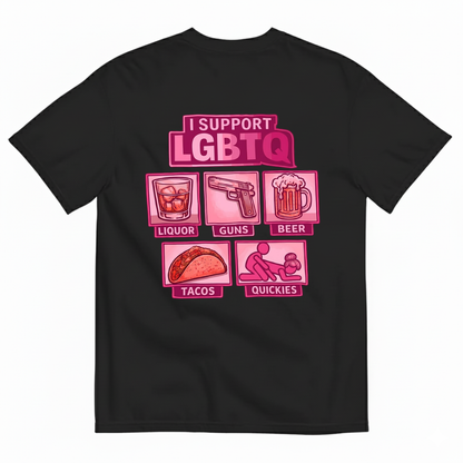 I SUPPORT LGBTQ T-SHIRT (BACK PRINT)