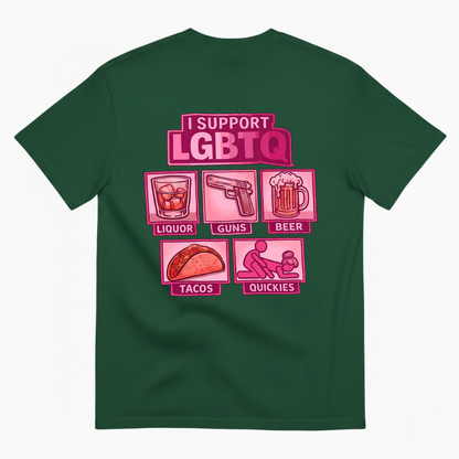 I SUPPORT LGBTQ T-SHIRT (BACK PRINT)